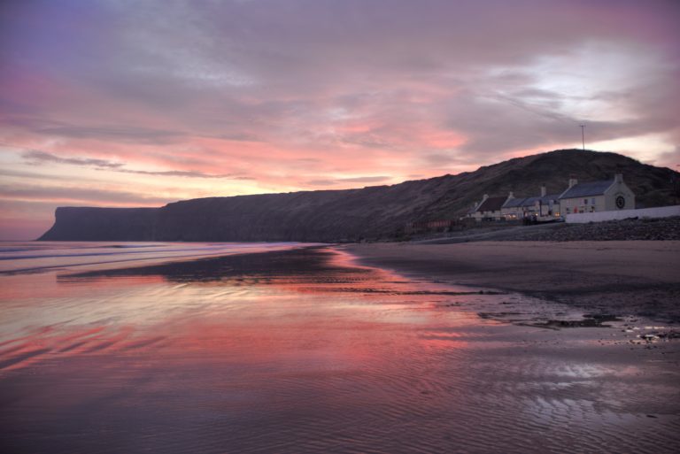 sunrise over a cliff