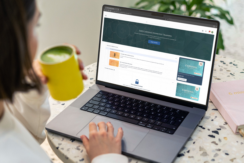 Student using a laptop to access IIH lessons.