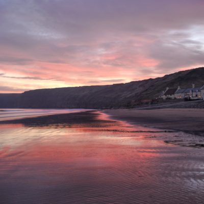 sunrise over a cliff